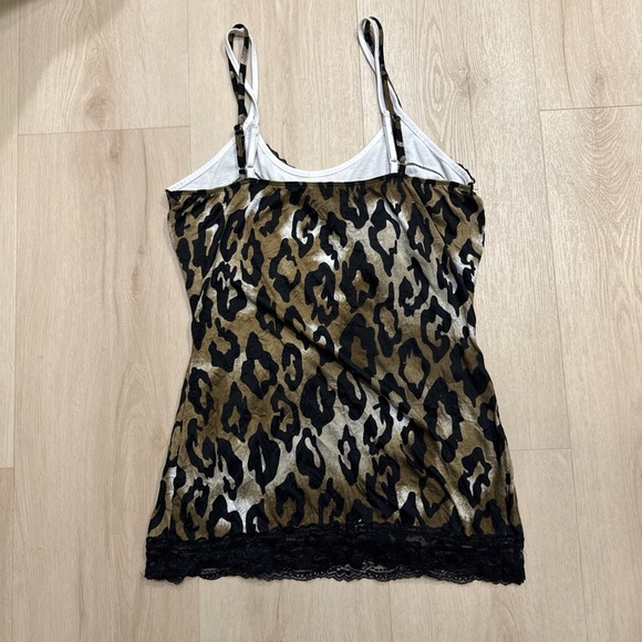 Leopard Print Lace Trim Cami Top - Picture 2 of 4